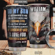 Personalized Eagle To My Son I Believe In You Love Mom Stainless Steel Vacuum Insulated 20 Oz Tumbler Cups For Coffee/Tea Best Gifts From Mom To Son On Birthday