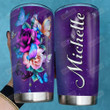 Colorful Butterfly Flower Personalized Tumbler Cup Purple Stainless Steel Vacuum Insulated Tumbler 20 Oz Tumbler Travel Tumbler With Lid Perfect Gifts For Birthday Christmas Thanksgiving