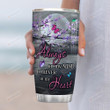 Personalized Butterfly Memory Tumbler Cup Always On My Mind Forever In My Heart Stainless Steel Insulated Tumbler 20 Oz Tumbler Commemorate Quote About Relatives In Heaven Tumbler With Lid