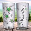 Sea Turtle Flower Green Jewelry Style Personalized Tumbler Cup Stainless Steel Vacuum Insulated Tumbler 20 Oz  Great Gifts For Birthday Christmas Thanksgiving Tumbler For Coffee/ Tea With Lid