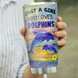 Personalized Beautiful Dolphin Panting Stainless Steel Tumbler Perfect Gifts For Dolphin Lovers Tumbler Cups For Coffee/Tea, Great Customized Gifts For Birthday Christmas Thanksgiving