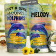 Personalized Beautiful Dolphin Panting Stainless Steel Tumbler Perfect Gifts For Dolphin Lovers Tumbler Cups For Coffee/Tea, Great Customized Gifts For Birthday Christmas Thanksgiving