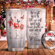Faith Butterfly Personalized Tumbler Cup Accept What Is Let Go Stainless Steel Vacuum Insulated Tumbler 20 Oz Perfect Customized Gifts For Birthday Christmas Thanksgiving Coffee/ Tea Tumbler