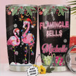 Flamingo Christmas Personalized Tumbler Cup Flamingle Bells Stainless Steel Insulated Tumbler 20 Oz Great Gifts For Flamingo Lovers Best Gifts For Christmas Coffee/ Tea Tumbler With Lid