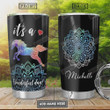 Mandala Horse Personalized Tumbler Cup It's A Wonderful Day Black Stainless Steel Vacuum Insulated Tumbler 20 Oz Great Gifts For Birthday Christmas Thanksgiving Best Gifts For Horse Lovers