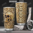 Personalized Skull Celtic Pattern Stainless Steel Tumbler Perfect Gifts For Skull Lover 20 Oz Tumbler Cups For Coffee/Tea, Great Customized Gifts For Birthday Christmas Thanksgiving