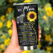 Personalized To Mom I'm Because You're From Daughter Elephant And Sunflower Stainless Steel Tumbler, Tumbler Cups For Coffee/Tea, Great Customized Gifts For Birthday Christmas Thanksgiving