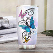 Colorful Butterfly Personalized Let It Be Tumbler Cup Stainless Steel Vacuum Insulated Tumbler 20 Oz Great Customized Gifts For Birthday Christmas Thanksgiving Tumbler For Coffee/ Tea With Lid