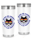 Adopt a Gay Cat Month Funny LGBTQ Black Pet Lovers Stainless Steel Tumbler Cup For Coffee/Tea