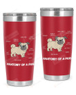 Anatomy Of A Pug Funny Dog Body Parts Stainless Steel Tumbler, Tumbler Cups For Coffee/Tea, Great Customized Gifts For Birthday Christmas Thanksgiving Anniversry