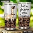 Alpaca, Just A Girl Loves Animal Stainless Steel Tumbler Cup For Coffee/Tea