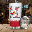 Dr Seuss I Will Eat Eggs Here Or There Thermo Stainless Steel Tumbler, Tumbler Cups For Coffee Or Tea, Great Gifts For Thanksgiving Birthday Christmas