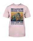 Retro Navy Sloth Hiking Team Camping Short-Sleeves Tshirt, Pullover Hoodie, Great Gift T-Shirt For Thanksgiving Birthday Christmas