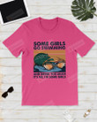 Retro Navy Some Girls Go Swimming Short-Sleeves Tshirt, Pullover Hoodie, Great Gift T-shirt For Thanksgiving Birthday Christmas