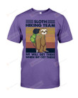 Sloth Hiking Team Retro Navy Short-Sleeves Tshirt, Pullover Hoodie, Great Gift T-shirt For Thanksgiving Birthday Christmas
