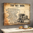 Personalized To My Son Truck Driver Poster From Dad While On This Ride Call Life Poster No Frame Full Size Or Canvas 0.75 For Birthday 2