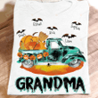 Personalized Grandma Truck Pumpkin, Bats Halloween  Essential T-shirt, Unisex T-Shirt For Grandma Great Customized Gifts For Birthday Christmas Thanksgiving