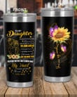 Personalized To My Daughter When It's Too Hard To Look Back, You Are My Sunshine From Mom, Sunflower Butterflies Stainless Steel Tumbler Cup For Coffee/Tea