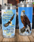 Personalized My Beloved Son From Mom Custom Name, Never Forget I Love You, Just Do Your Best, Bald Eagle On The Cliff Stainless Steel Tumbler Cup For Coffee/Tea