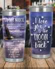 Personalized To My Niece I Love You To The Moon And Back, Love You For The Rest Of Mine From Aunt, Bald Eagle Flying Stainless Steel Tumbler Cup For Coffee/Tea