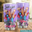 Personalized Just A Girl Who Loves Makeup Custom Name Stainless Steel Tumbler, Tumbler Cups For Coffee/Tea, Great Customized Gifts For Birthday Christmas Thanksgiving