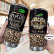Personalized Wild About Teaching, Leopard Pattern Stainless Steel Tumbler Cup For Coffee/Tea, Great Customized Gift For Birthday Christmas Thanksgiving