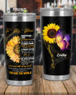 Personalized To My Mom, You Are My Sunshine, You Are The World, Sunflower Butterfly Art Stainless Steel Tumbler Cup For Coffee/Tea
