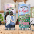 Personalized Custom Name I Believe In Angels Mom In Heaven Stainless Steel Tumbler, Tumbler Cups For Coffee Or Tea, Great Gifts For Thanksgiving Birthday Christmas