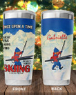 Personalized Skiing Girl Once Upon A Time, Stainless Steel Tumbler Cup For Coffee/Tea, Great Customized Gift For Birthday Christmas Thanksgiving