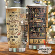 Personalized And Into The Library I Go Custom Name Stainless Steel Tumbler, Tumbler Cups For Coffee/Tea, Great Customized Gifts For Birthday Christmas Thanksgiving