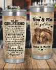 Personalized To My Girlfriend, The Day I Met You, You And Me We Got This From Boyfriend, Custom Name Horses Couple Stainless Steel Tumbler Cup For Coffee/Tea