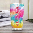 Personalized Hippie Old Lady Tumbler Cup Stainless Steel Vacuum Insulated Tumbler 20 Oz Tumbler For Coffee/ Tea With Lid Great Customized Gifts For Birthday Christmas Thanksgiving Tumbler Travel