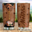 Dachshund Leather Zip Personalized Tumbler Cup, Stainless Steel Insulated Tumbler 20 Oz, Great Gifts For Birthday Christmas Thanksgiving, Perfect Gifts For Dog Lovers, Coffee/ Tea Tumbler