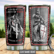 Personalized Knights Templar Tumbler A Warrior Of Christ Tumbler Cup Stainless Steel Tumbler, Tumbler Cups For Coffee/Tea, Great Customized Gifts For Birthday Christmas
