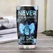 Personalized Never Walk Alone My Dad Walks With Me Custom Name Tumbler Best Gifts For Dad In Heaven From Daughter Father's Day 20 Oz Sport Bottle Stainless Steel Vacuum Insulated Tumbler