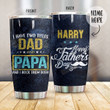 Personalized I Have Two Titles Dad And Papa Family Tumbler Best Custom Name Gifts For Dad Father's Day 20 Oz Sport Bottle Stainless Steel Vacuum Insulated Tumbler