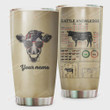 Personalized Cattle Knowledge Tumbler Cup Stainless Steel Tumbler, Tumbler Cups For Coffee/Tea, Great Customized Gifts For Birthday Christmas Perfect Gift For Farmers