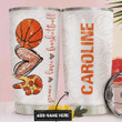 Personalized Basketball Lover Tumbler Cup Peace Love Basketball Stainless Steel Insulated Tumbler 20 Oz Best Gifts For Basketball Players Great Customized Gifts For Birthday Christmas Thanksgiving