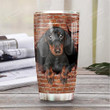 Personalized Dachshund Break Through Tumbler Cup  Stainless Steel Vacuum Insulated Tumbler 20 Oz Tumbler For Dog Lovers Great Customized Gifts For Birthday Christmas Thanksgiving Coffee Tumbler