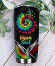 Metal Style Hippie Sunflower Tie Dye Personalized Tumbler Cup Hippie Soul Stainless Steel Vacuum Insulated Tumbler 20 Oz Great Customized Gifts For Birthday Christmas Thanksgiving Coffee Tumbler