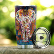 Elephant Mandala Personalized Tumbler Cup Stainless Steel Insulated Tumbler 20 Oz Best Gifts For Birthday Christmas Thanksgiving Gifts For Elephant Lovers Coffee/ Tea Tumbler With Lid