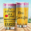 Personalized Glitter The Influence Of A Good Teacher Stainless Steel Vacuum Insulated Double Wall Travel Tumbler With Lid, Tumbler Cups For Coffee/Tea, Perfect Gifts For Birthday Christmas Thanksgiving