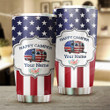 Personalized Custom American Flag Camping Happy Camper Stainless Steel Tumbler, Tumbler Cups For Coffee/Tea, Great Customized Gifts For Birthday Christmas Thanksgiving