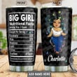 Personalized Big Black Girl Nutritional Facts Stainless Steel Tumbler, Tumbler Cups For Coffee/Tea, Great Customized Gifts For Birthday Christmas Thanksgiving
