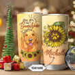 Personalized Golden Retriever Sunflowers Tumbler You Are My Sunshine Tumbler Best Gifts For Dog Lovers, Pet Lovers 20 Oz Sports Bottle Stainless Steel Vacuum Insulated Tumbler