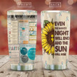 Suicide Prevention Awareness Sunflower Tumbler Cup Even The Darkest Night Will End Stainless Steel Vacuum Insulated Tumbler Tumbler Gifts For Birthday Christmas Thanksgiving Coffee/ Tea Tumbler