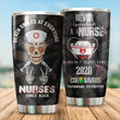 Personalized Nurse Death Smiles At Everyone Stainless Steel Vacuum Insulated Double Wall Travel Tumbler With Lid, Tumbler Cups For Coffee/Tea, Perfect Gifts For Birthday Christmas Thanksgiving