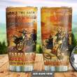 Personalized Biker Sunset Race The Rain Ride The Win Stainless Steel Tumbler, Tumbler Cups For Coffee/Tea, Great Customized Gifts For Birthday Christmas Thanksgiving