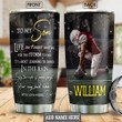 Personalized From Dad To Son Life Isn't About Waiting For The Storm To Pass American Football Stainless Steel Tumbler Cup For Coffee/Tea, Great Customized Gift For Birthday Christmas Thanksgiving