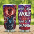 Heart Of A Wolf, Soul Of A Dragon, Stainless Steel Vacuum Insulated, 20 Oz Tumbler Cups For Coffee/Tea, Great Customized Gifts For Birthday Christmas Thanksgiving